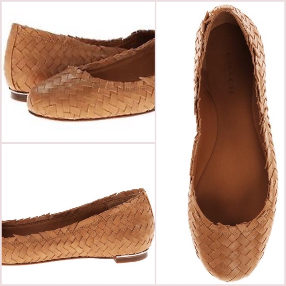 COACH Woven Leather Ballet Flats. Great condition